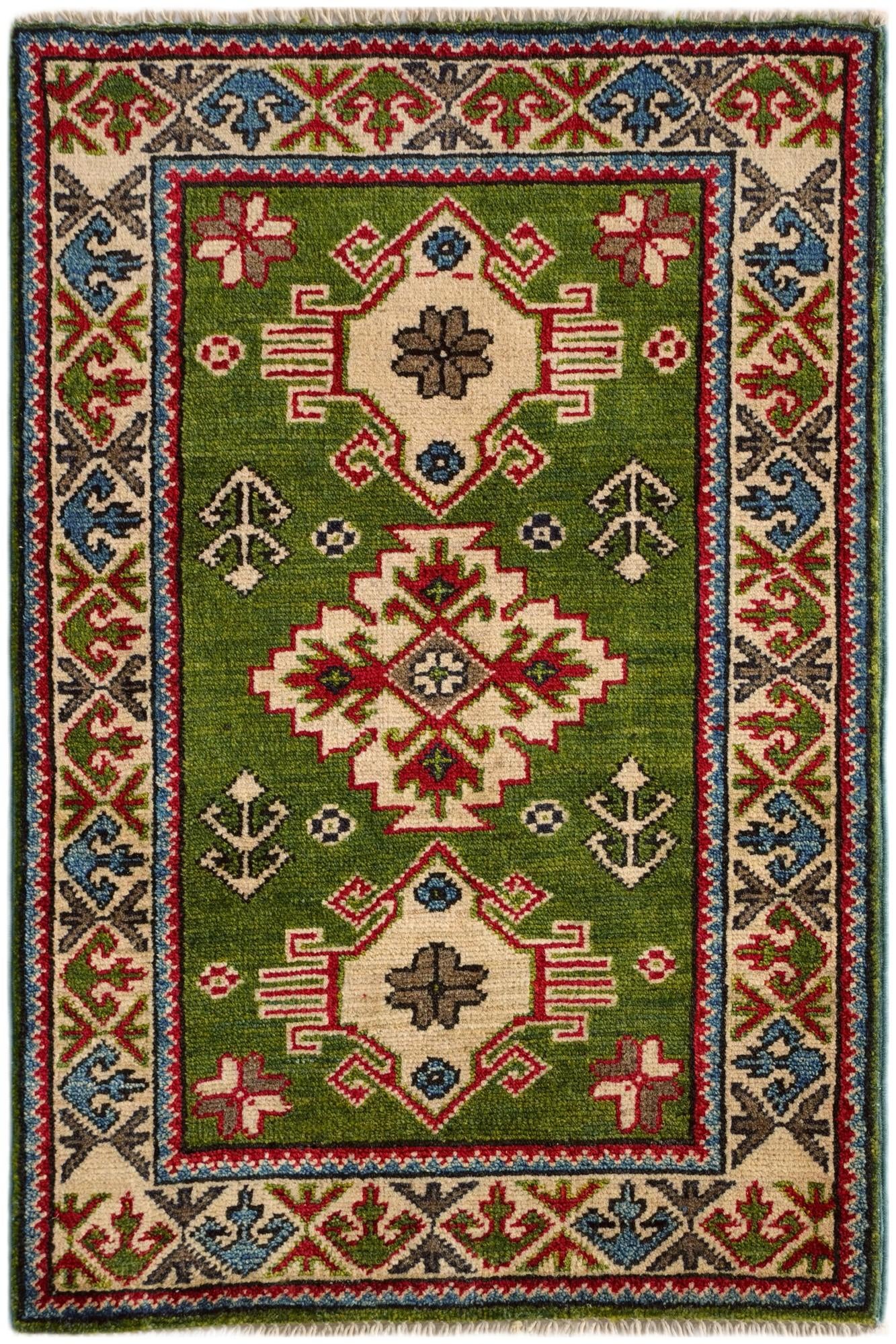 1' 11 x 2' 11 Hand Knotted Kazak Rug