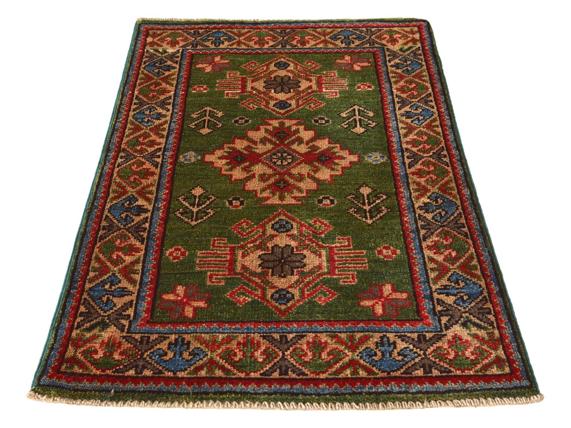 2' x 3' Hand Knotted Kazak Rug