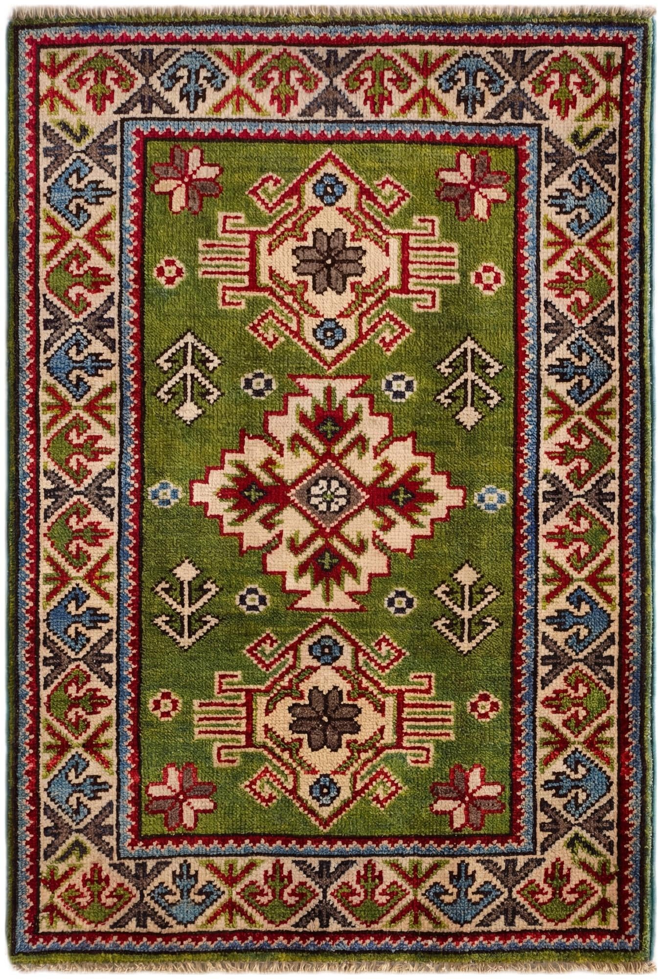 2' x 3' Hand Knotted Kazak Rug
