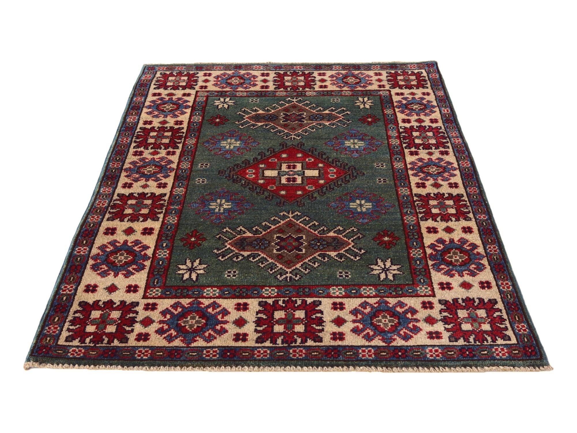 2' 9 x 4' Hand Knotted Kazak Rug