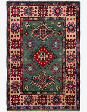 2' 9 x 4' Hand Knotted Kazak Rug