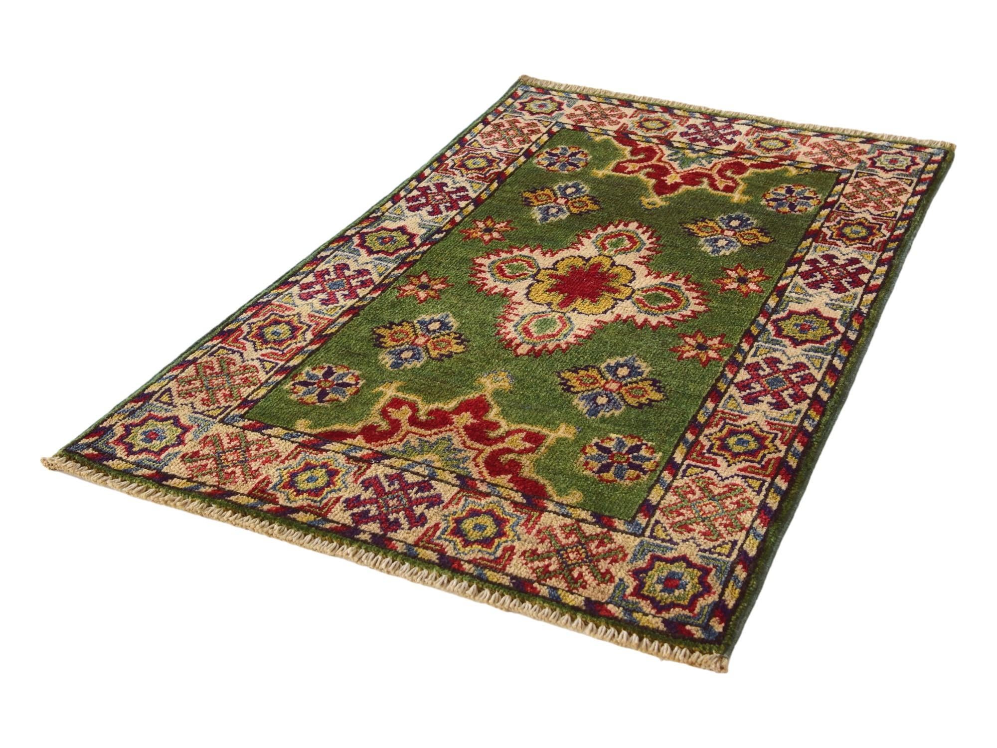 1' 11 x 3' 2 Hand Knotted Kazak Rug