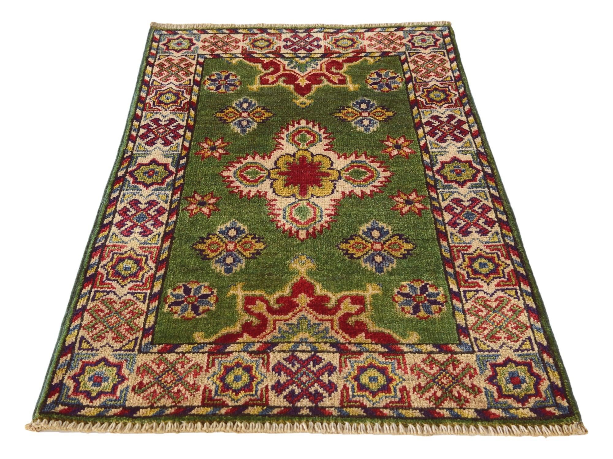 1' 11 x 3' 2 Hand Knotted Kazak Rug
