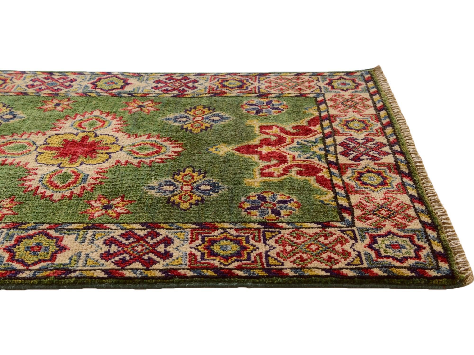1' 11 x 3' 2 Hand Knotted Kazak Rug