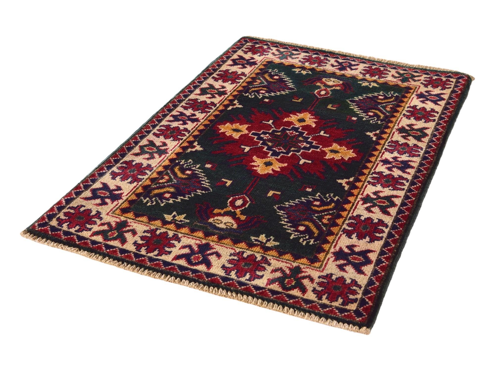 2' x 3' 1 Hand Knotted Kazak Rug