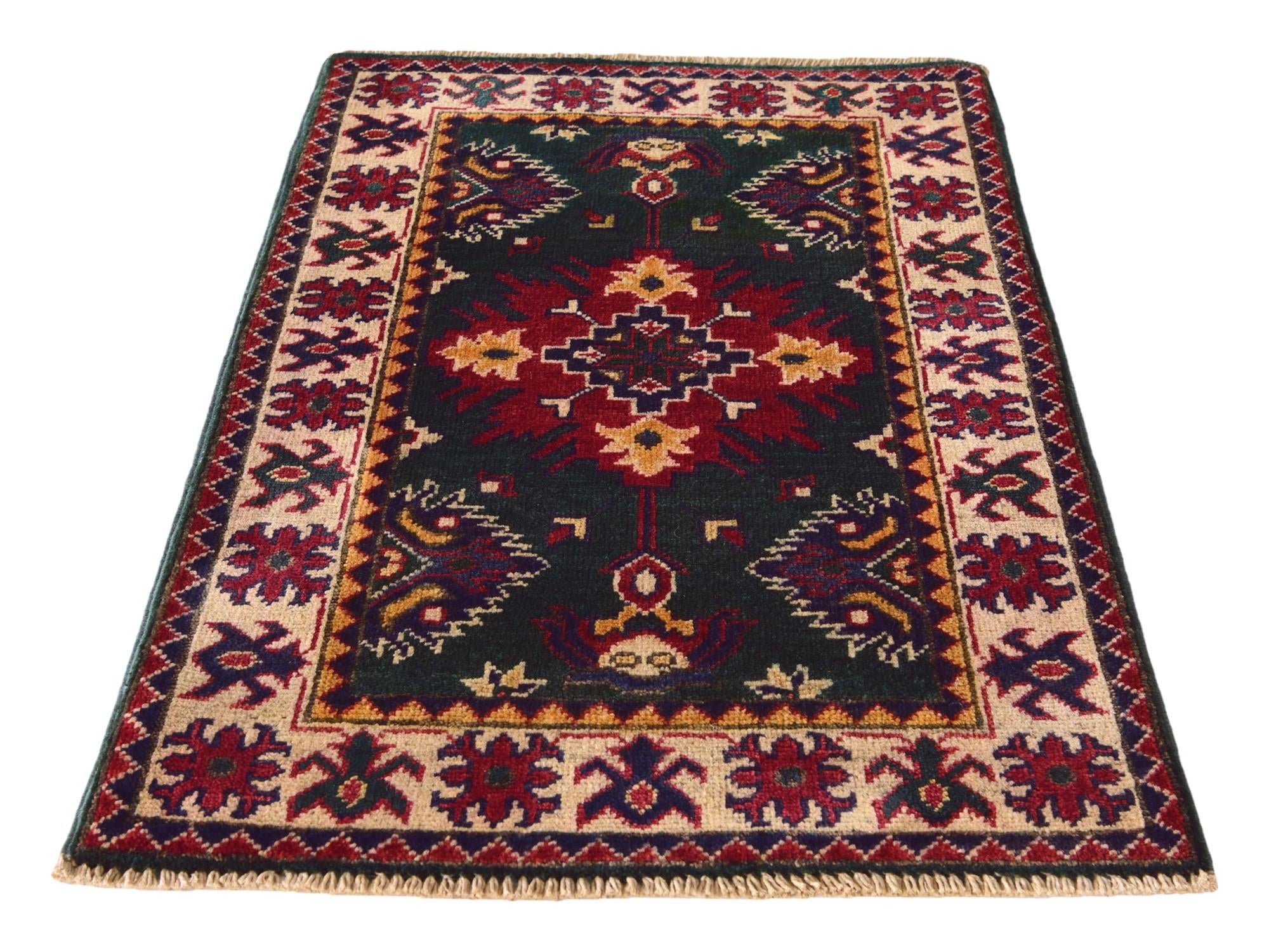 2' x 3' 1 Hand Knotted Kazak Rug