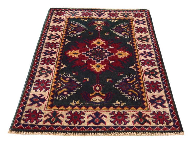 Detail image of 2' x 3' 1 Hand Knotted Kazak Rug