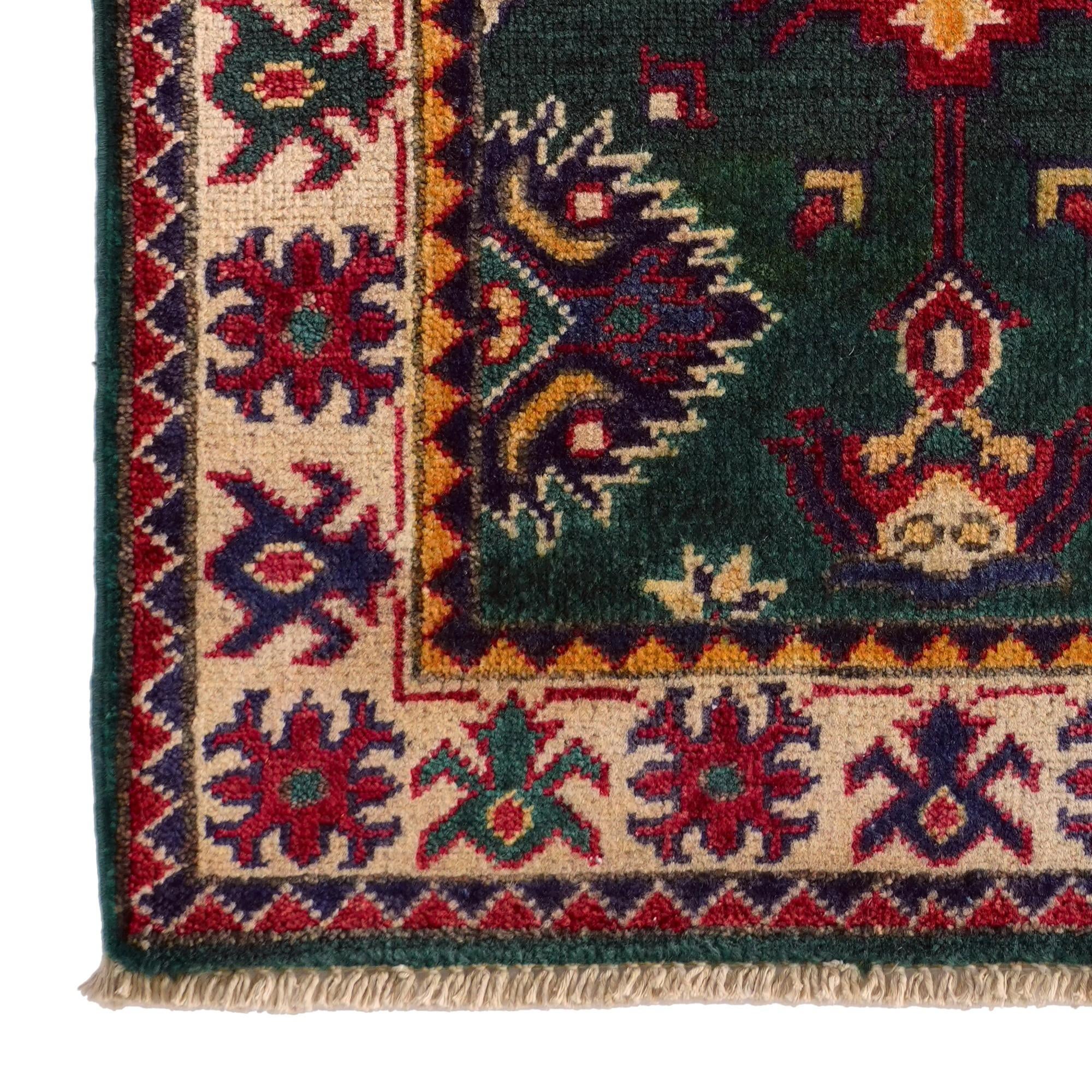 2' x 3' 1 Hand Knotted Kazak Rug