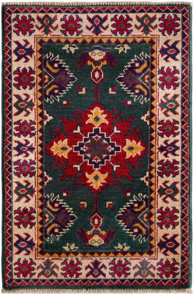 Detail image of 2' x 3' 1 Hand Knotted Kazak Rug