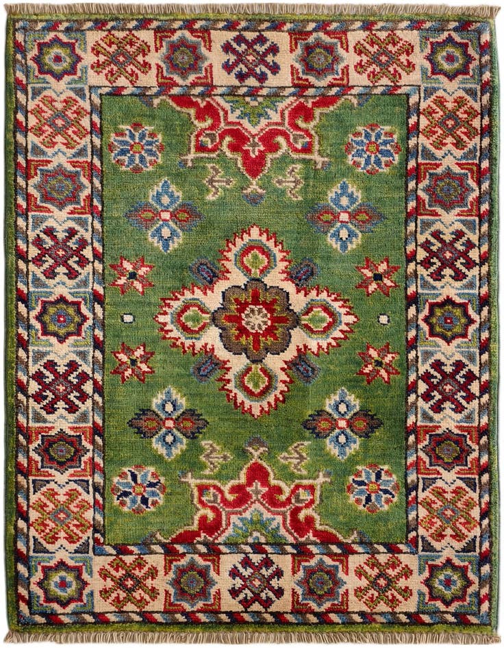 Detail image of 2' 1 x 2' 11 Hand Knotted Kazak Rug