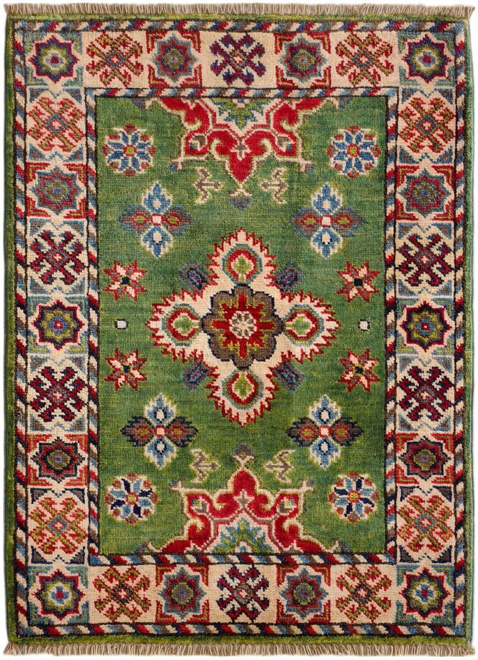 Detail image of 2' 1 x 2' 11 Hand Knotted Kazak Rug