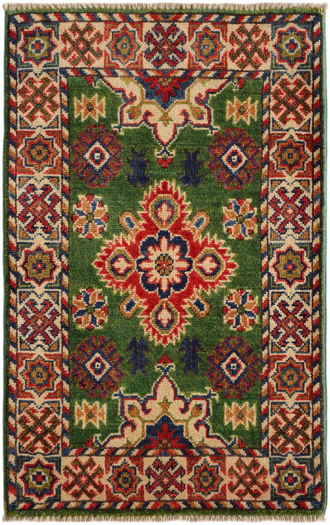 2' x 3' 1 Hand Knotted Kazak Rug