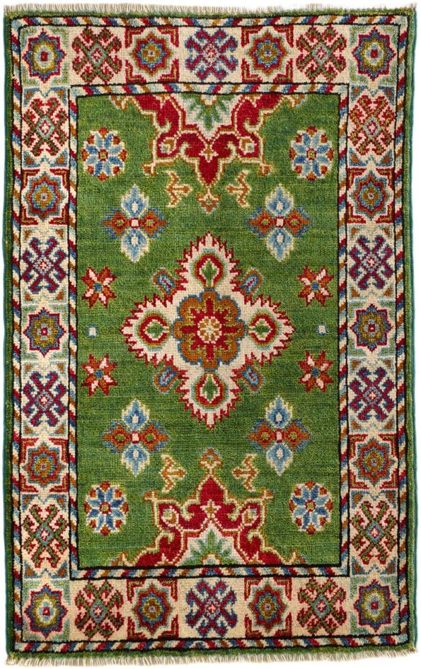 Detailansicht von 65cm x 100cm Handgeknüpft Kazak Teppich