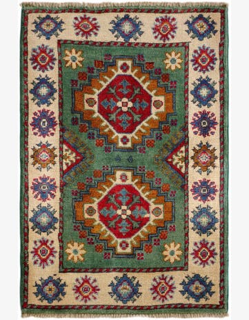 2' x 3' Hand Knotted Kazak Rug