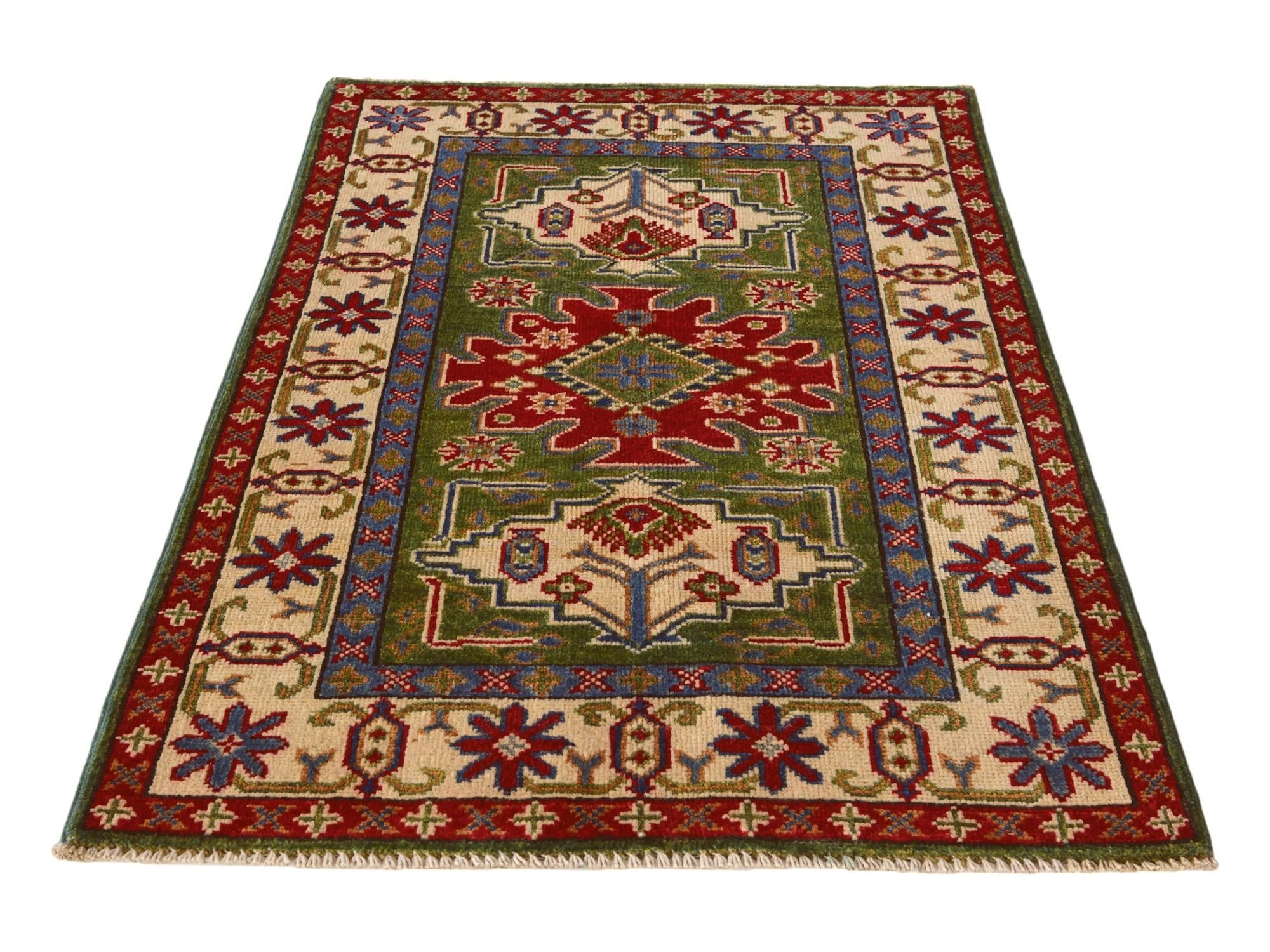 2' 6 x 4' Hand Knotted Kazak Rug