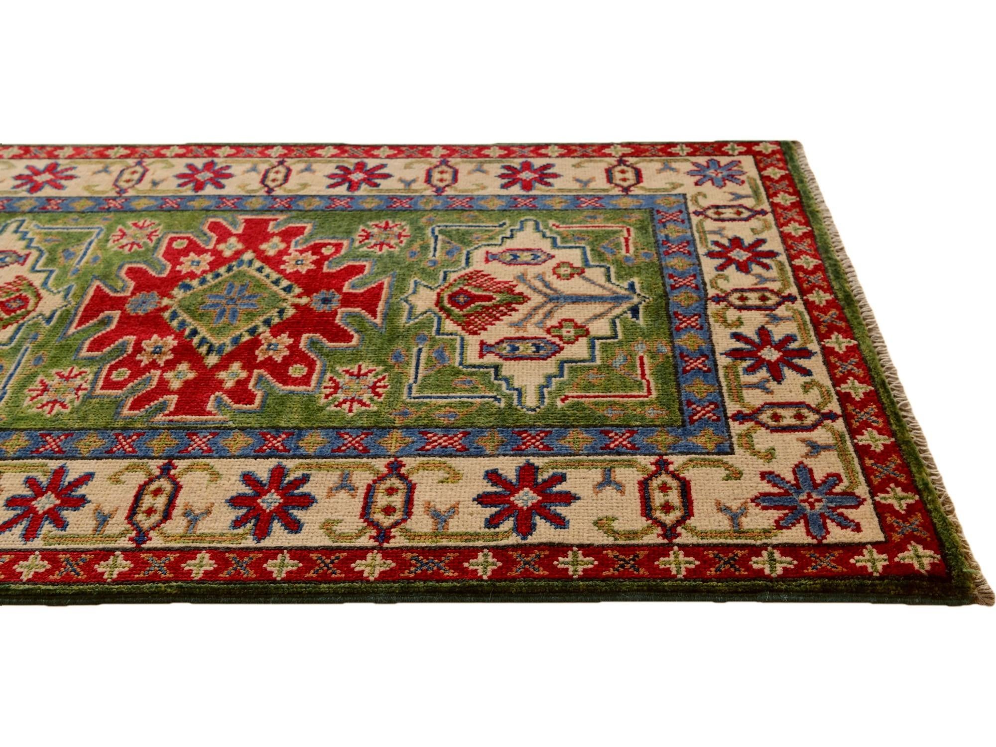 2' 6 x 4' Hand Knotted Kazak Rug