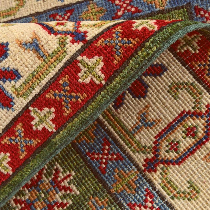 Detail image of 2' 6 x 4' Hand Knotted Kazak Rug