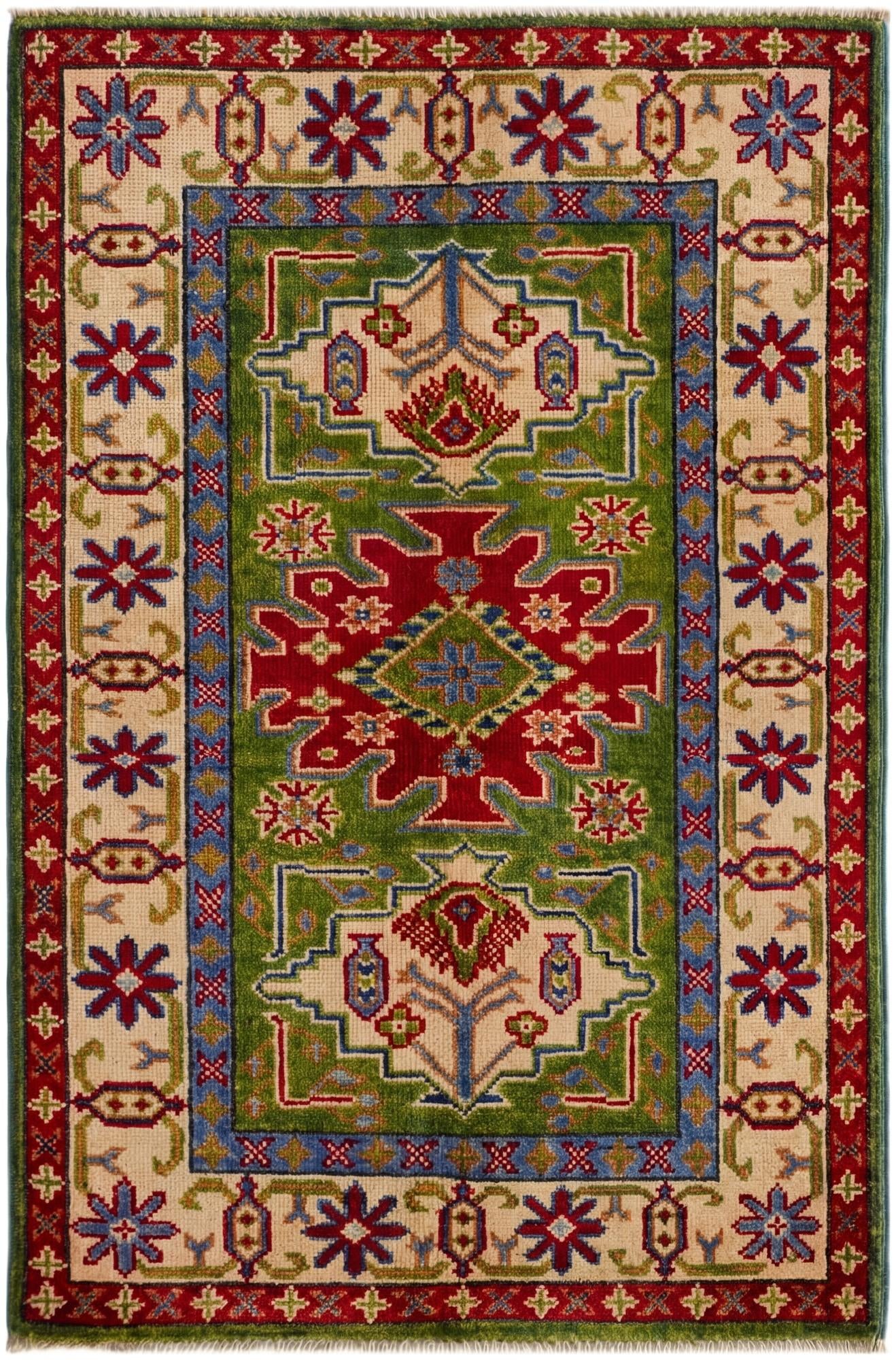 2' 6 x 4' Hand Knotted Kazak Rug