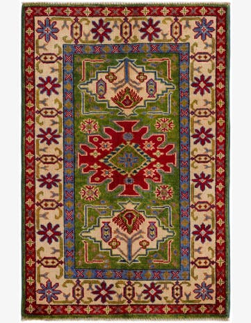 2' 6 x 4' Hand Knotted Kazak Rug