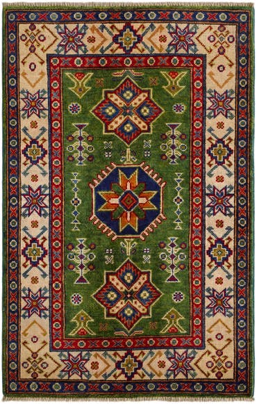  2' 8 x 4' 2  Hand Knotted Kazak Rug