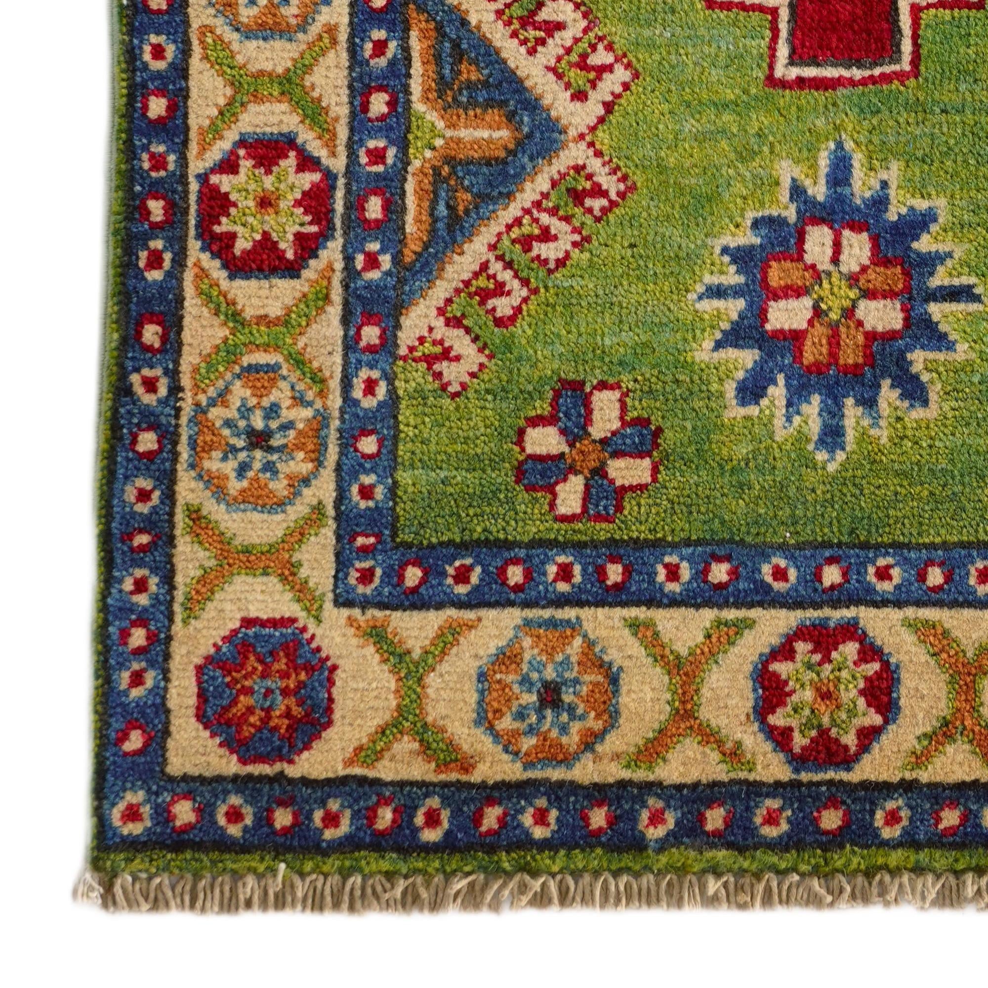 1' 11 x 2' 11 Hand Knotted Kazak Rug