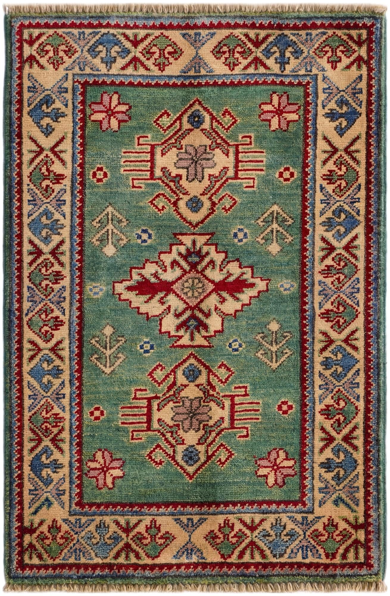 2' x 3' 1 Hand Knotted Kazak Rug