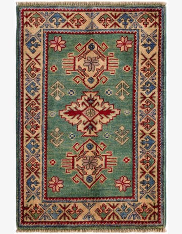 2' x 3' 1 Hand Knotted Kazak Rug