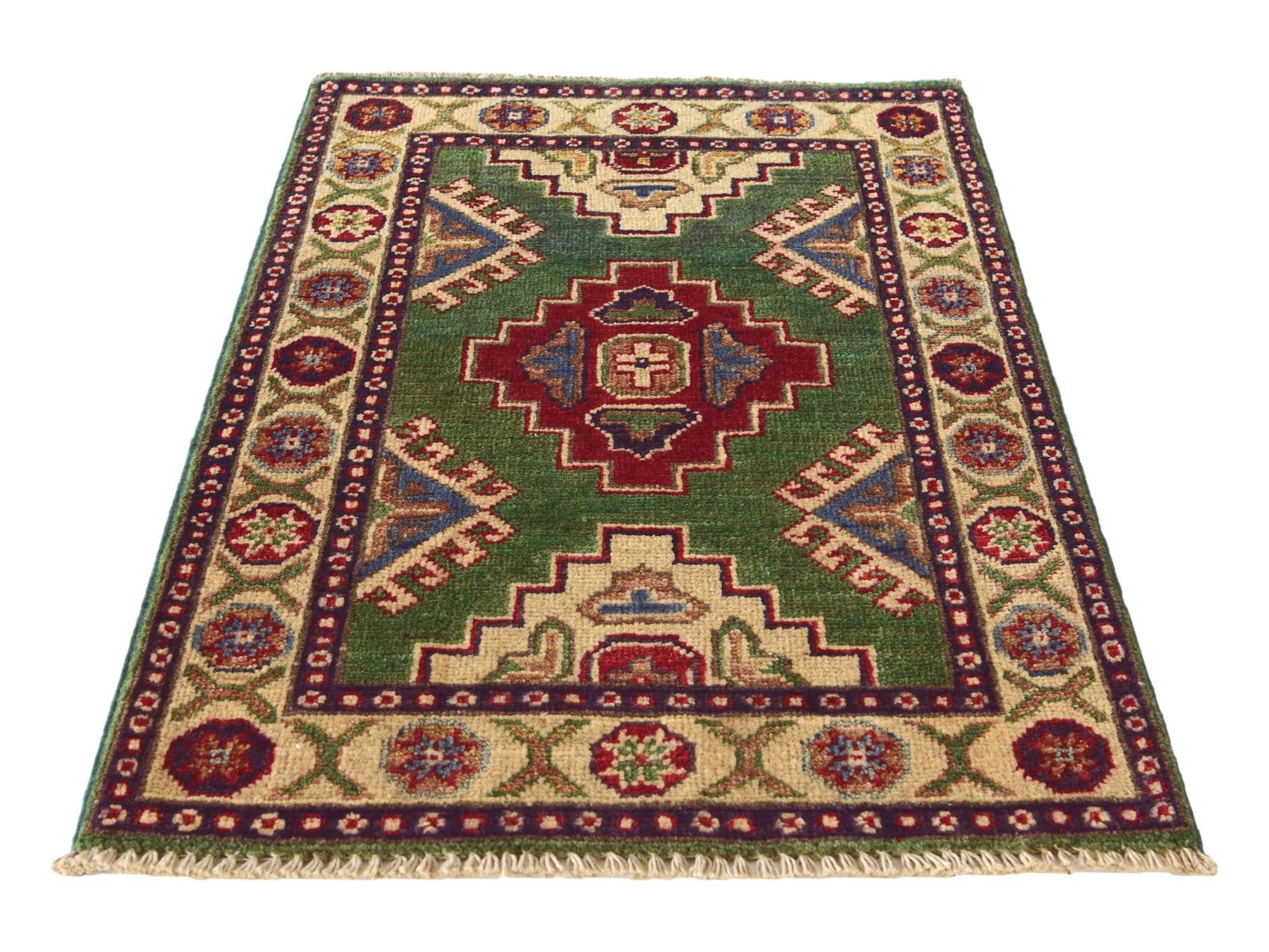 2' x 3' 2 Hand Knotted Kazak Rug