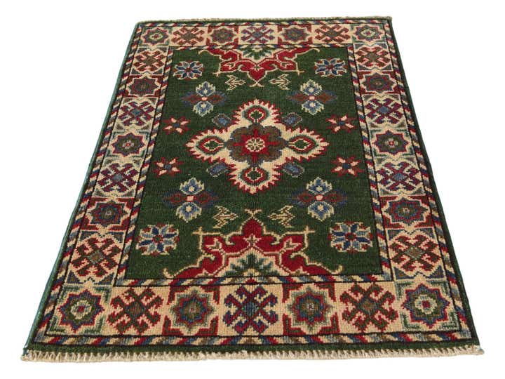 1' 11 x 3' Hand Knotted Kazak Rug