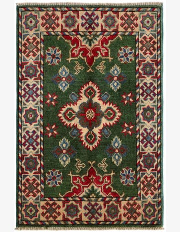 1' 11 x 3' Hand Knotted Kazak Rug