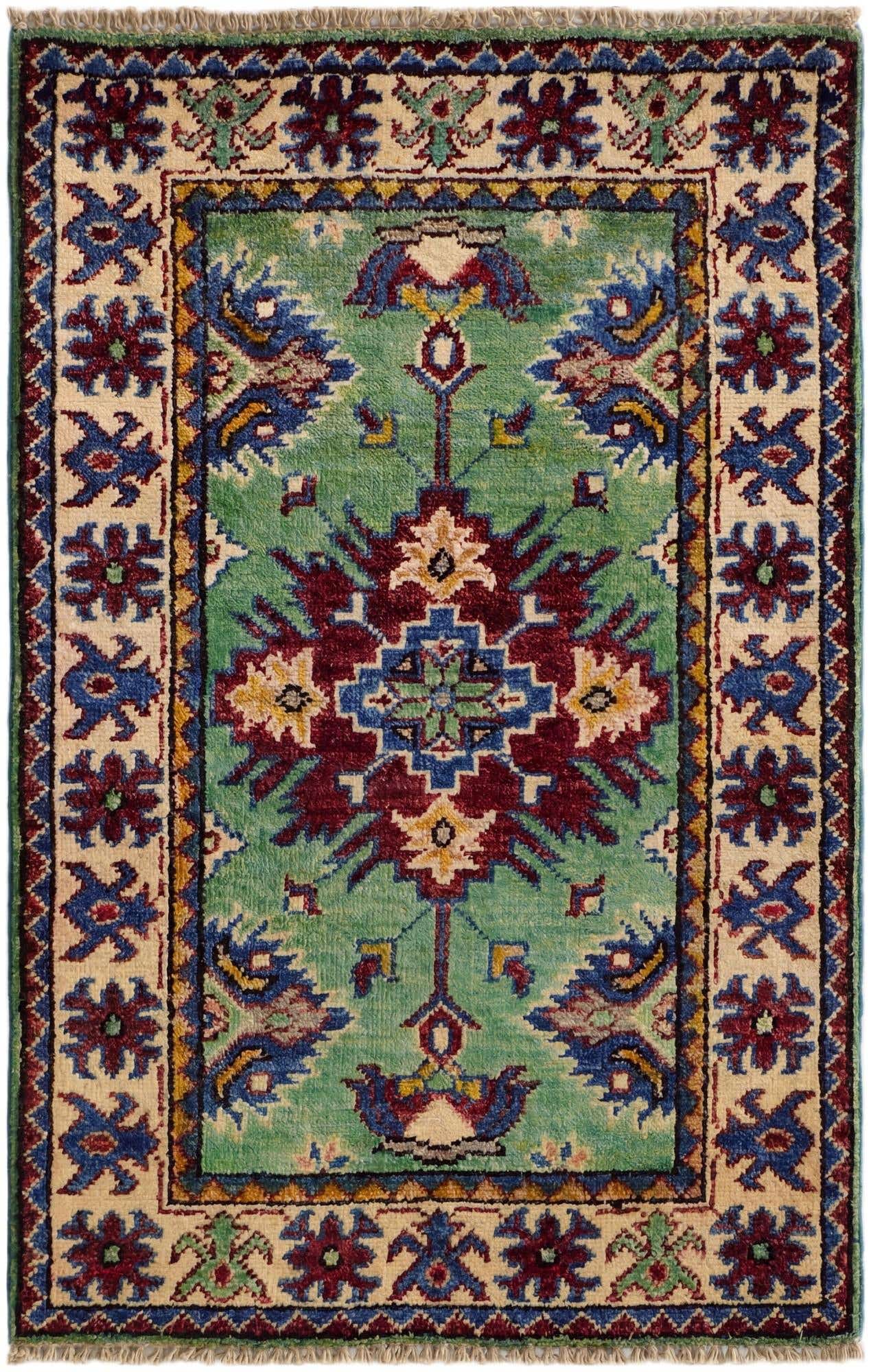 2' x 3' 1 Hand Knotted Kazak Rug