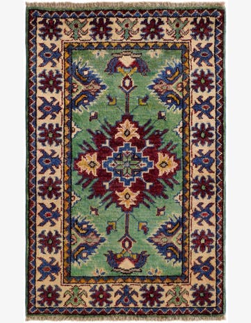 2' x 3' 1 Hand Knotted Kazak Rug