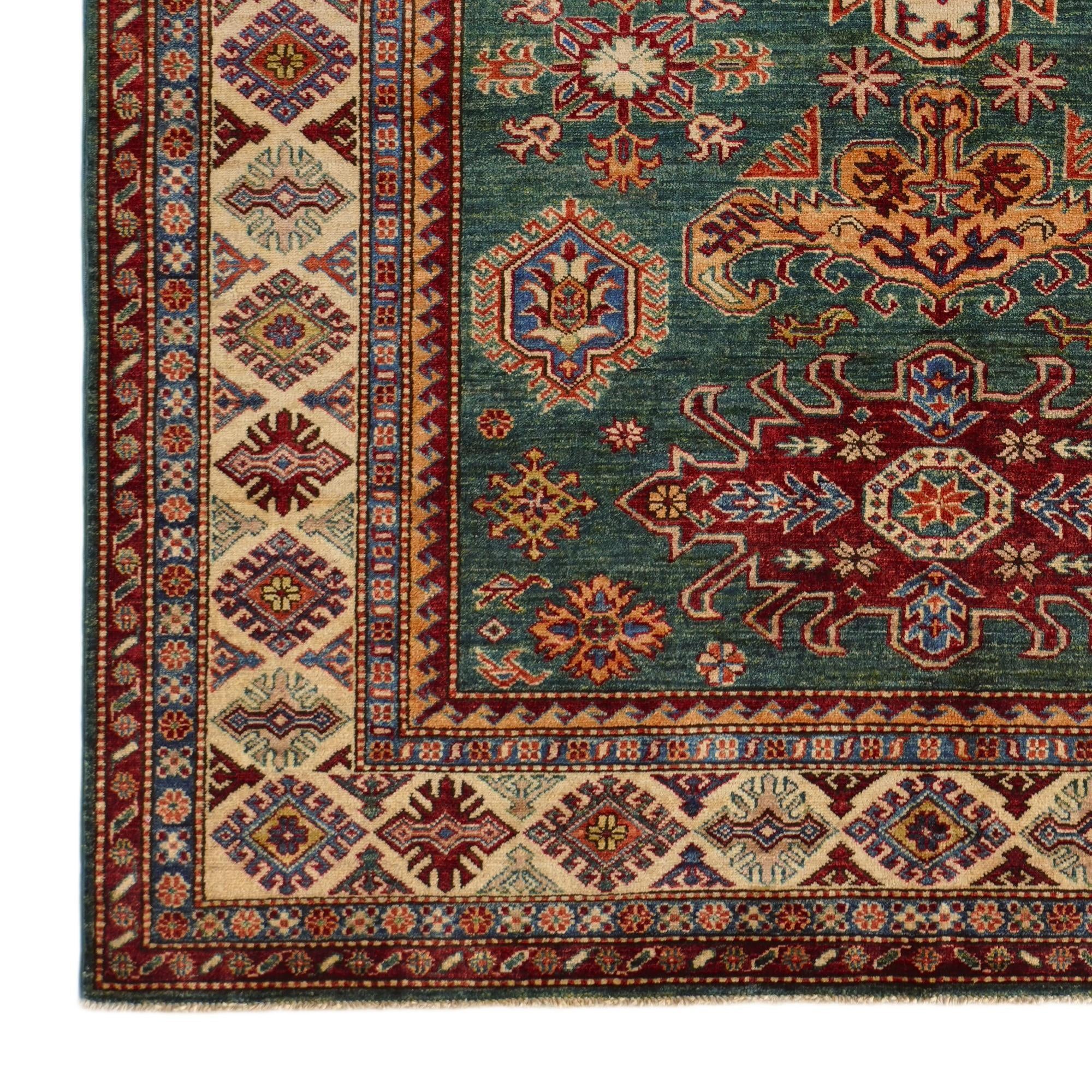 5' 9 x 8' Hand Knotted Kazak Rug