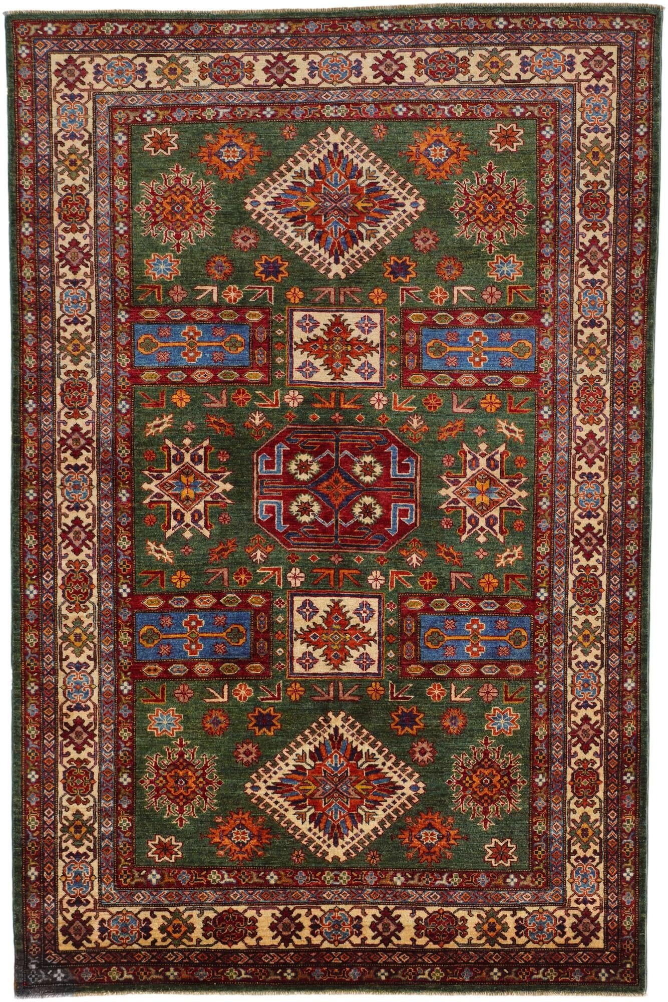 5' 8 x 8' 6 Hand Knotted Kazak Rug
