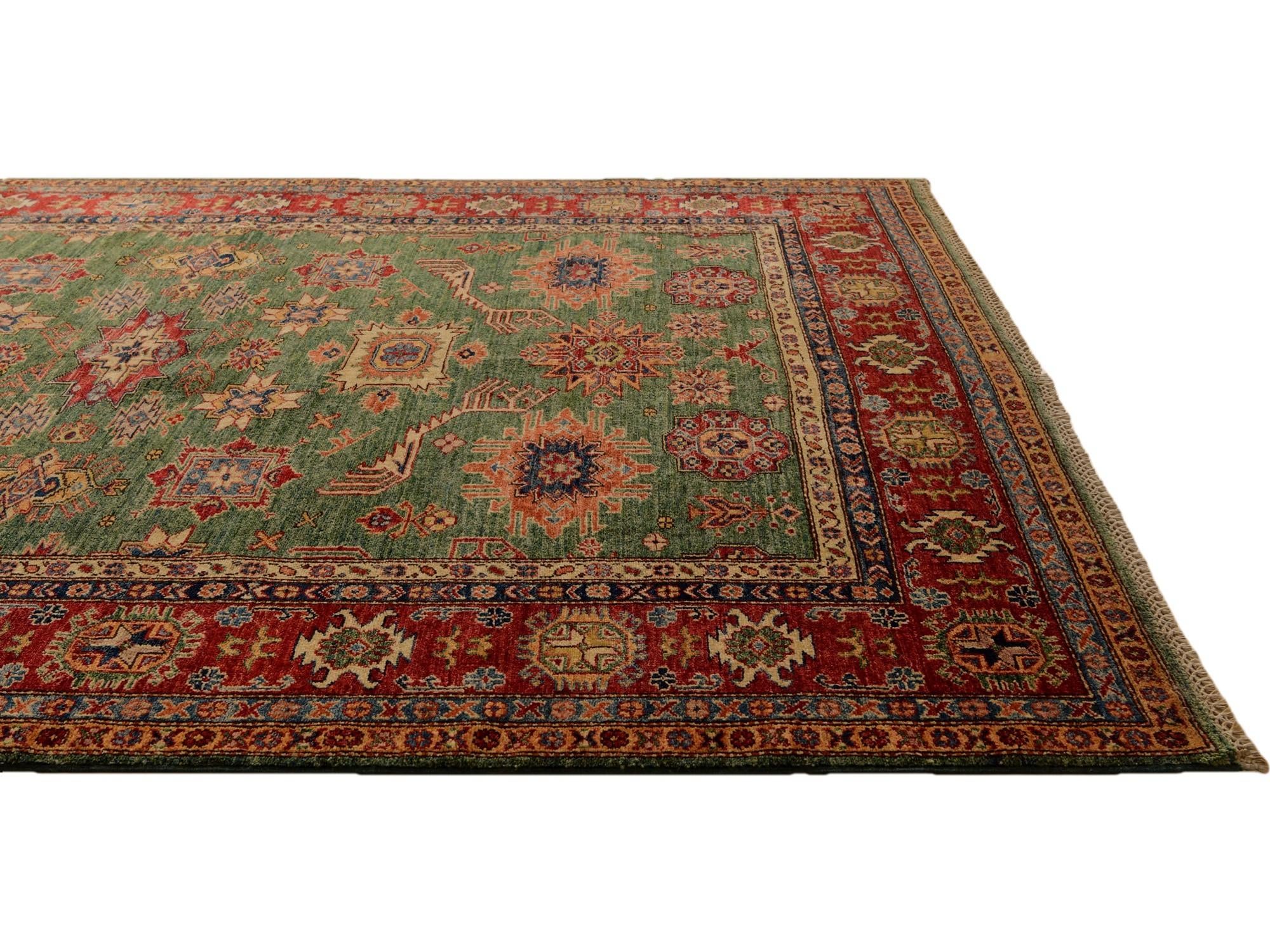 6' x 8' 6 Hand Knotted Kazak Rug