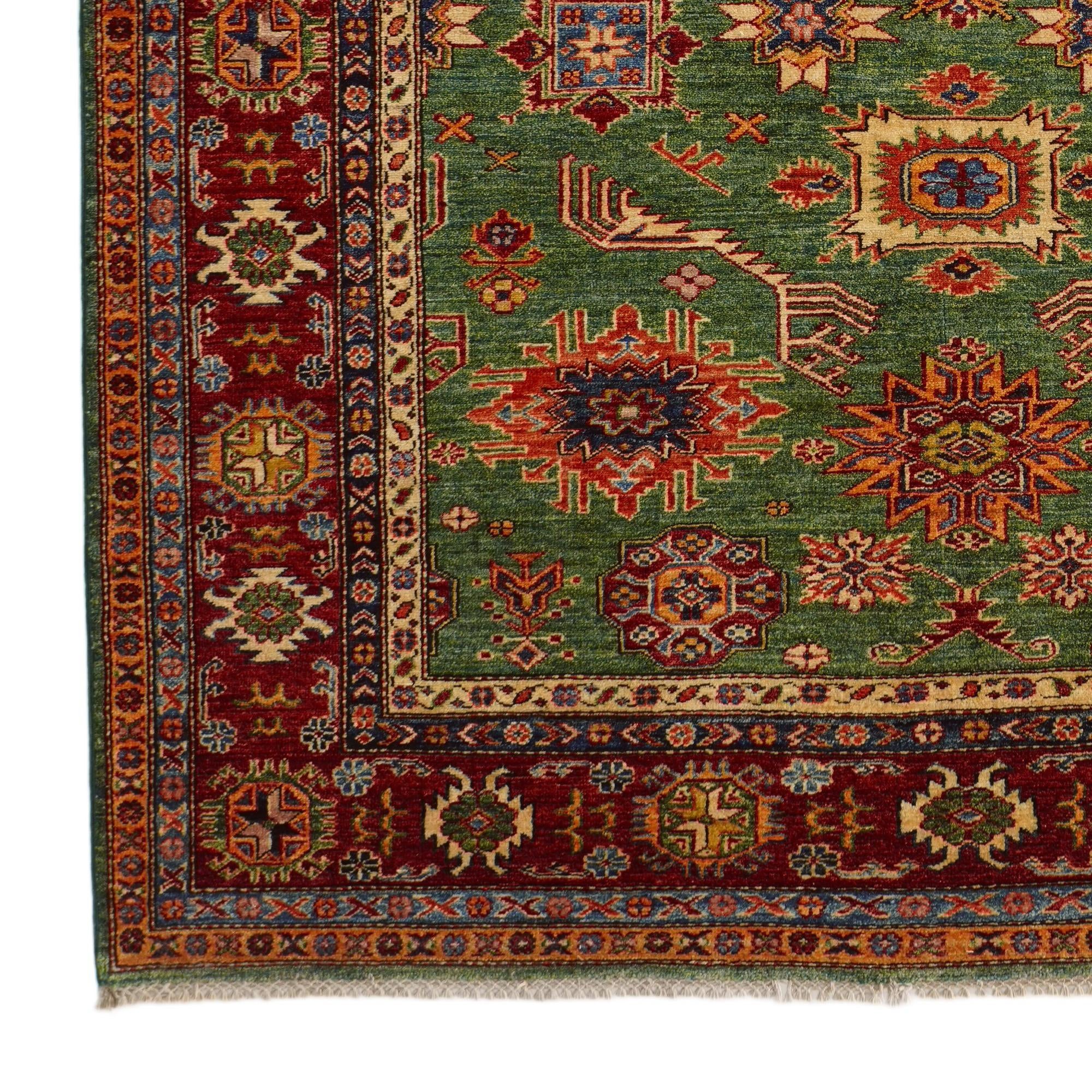 6' x 8' 6 Hand Knotted Kazak Rug