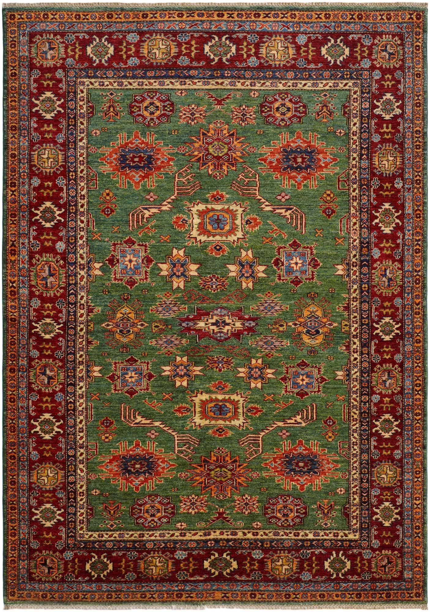 6' x 8' 6 Hand Knotted Kazak Rug