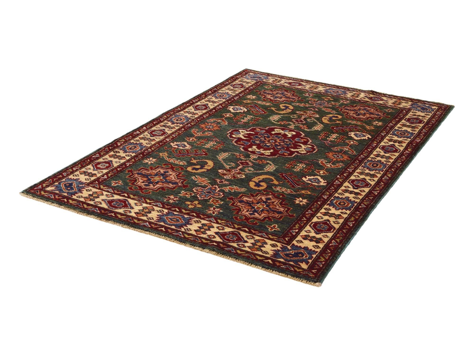 3' 4 x 4' 11 Hand Knotted Kazak Rug