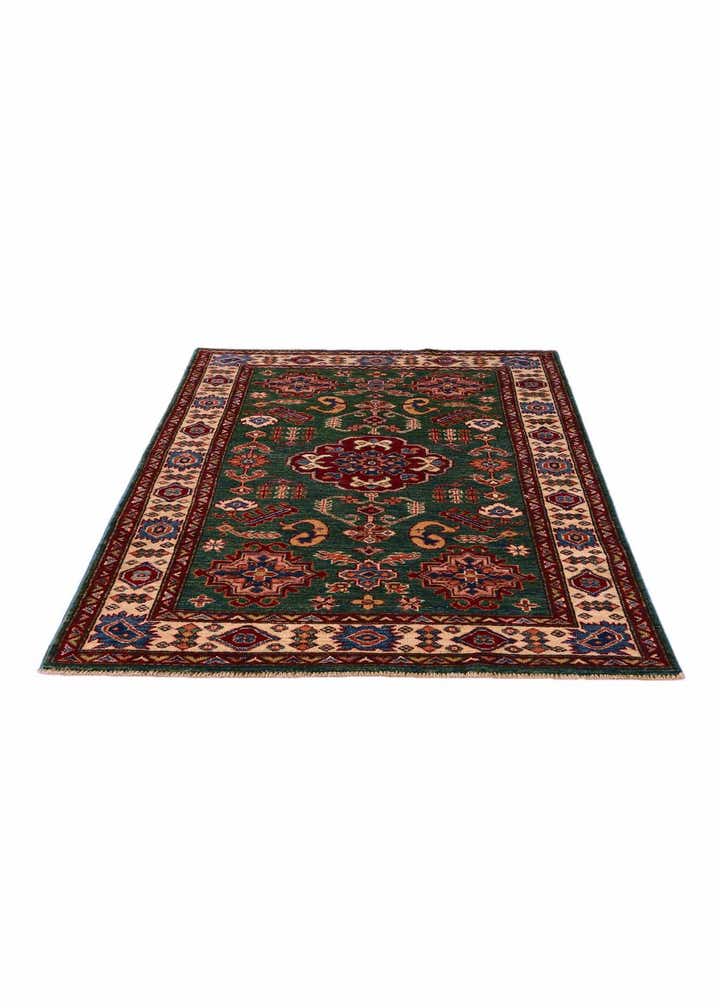 3' 4 x 4' 11 Hand Knotted Kazak Rug