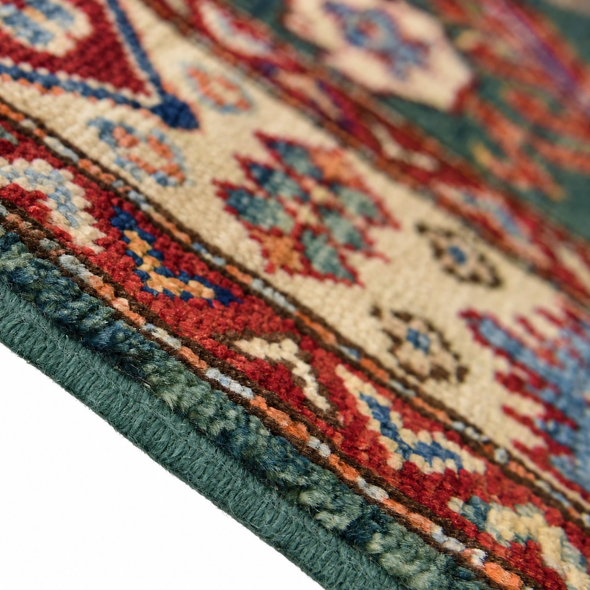 Detail image 8 of 12: 3' 4 x 4' 11 Hand Knotted Kazak Rug