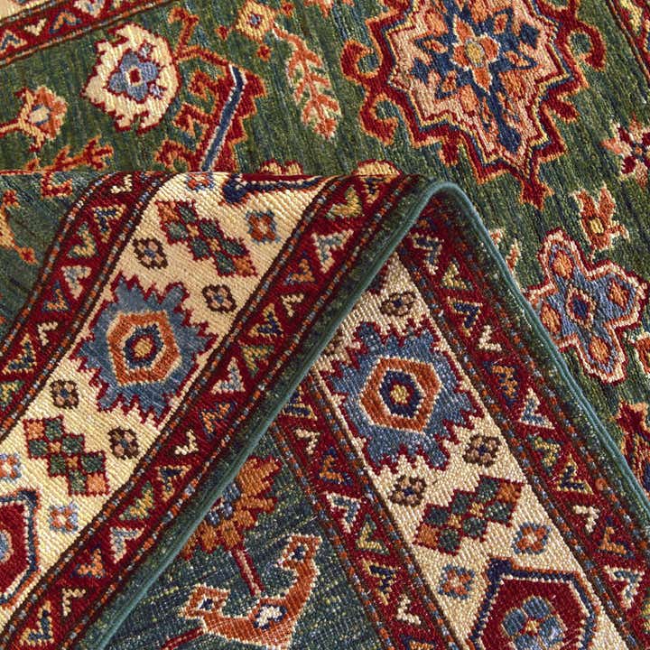 3' 4 x 4' 11 Hand Knotted Kazak Rug