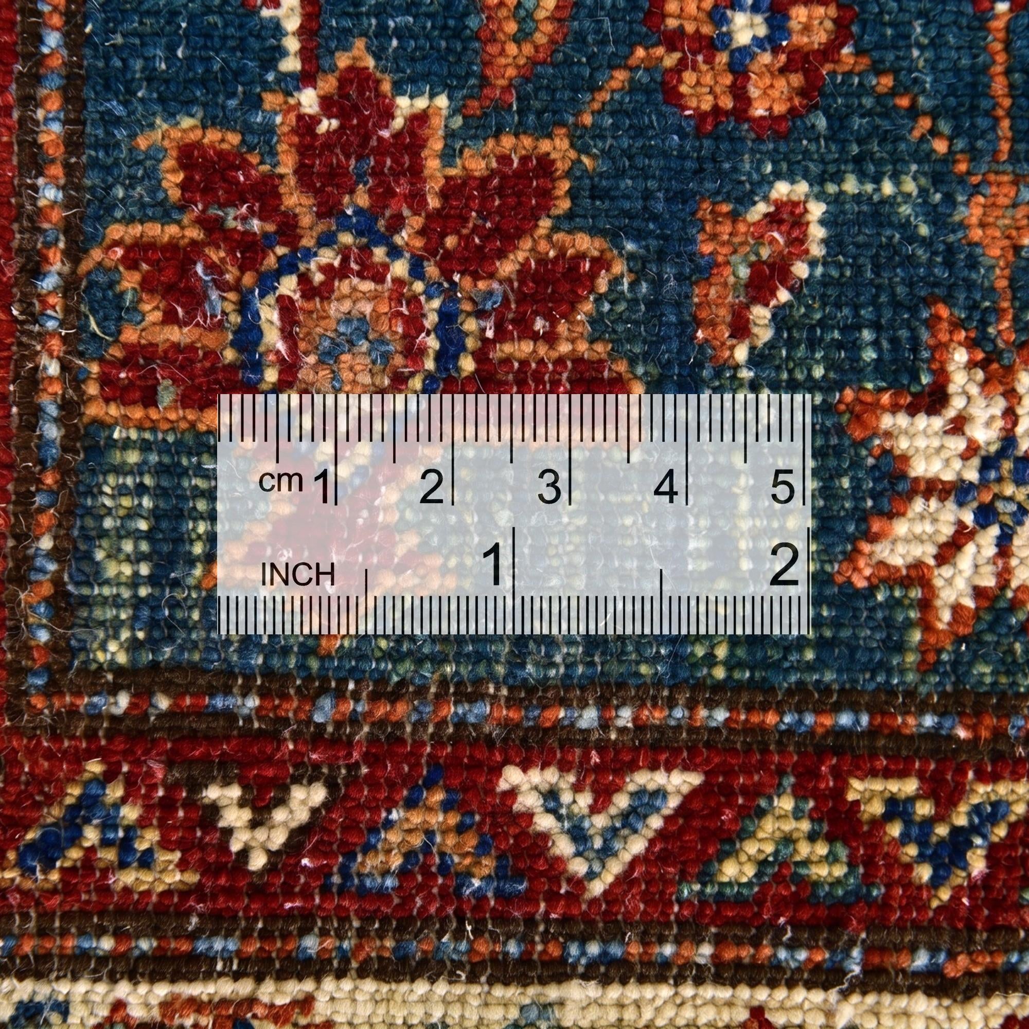 3' 4 x 4' 11 Hand Knotted Kazak Rug