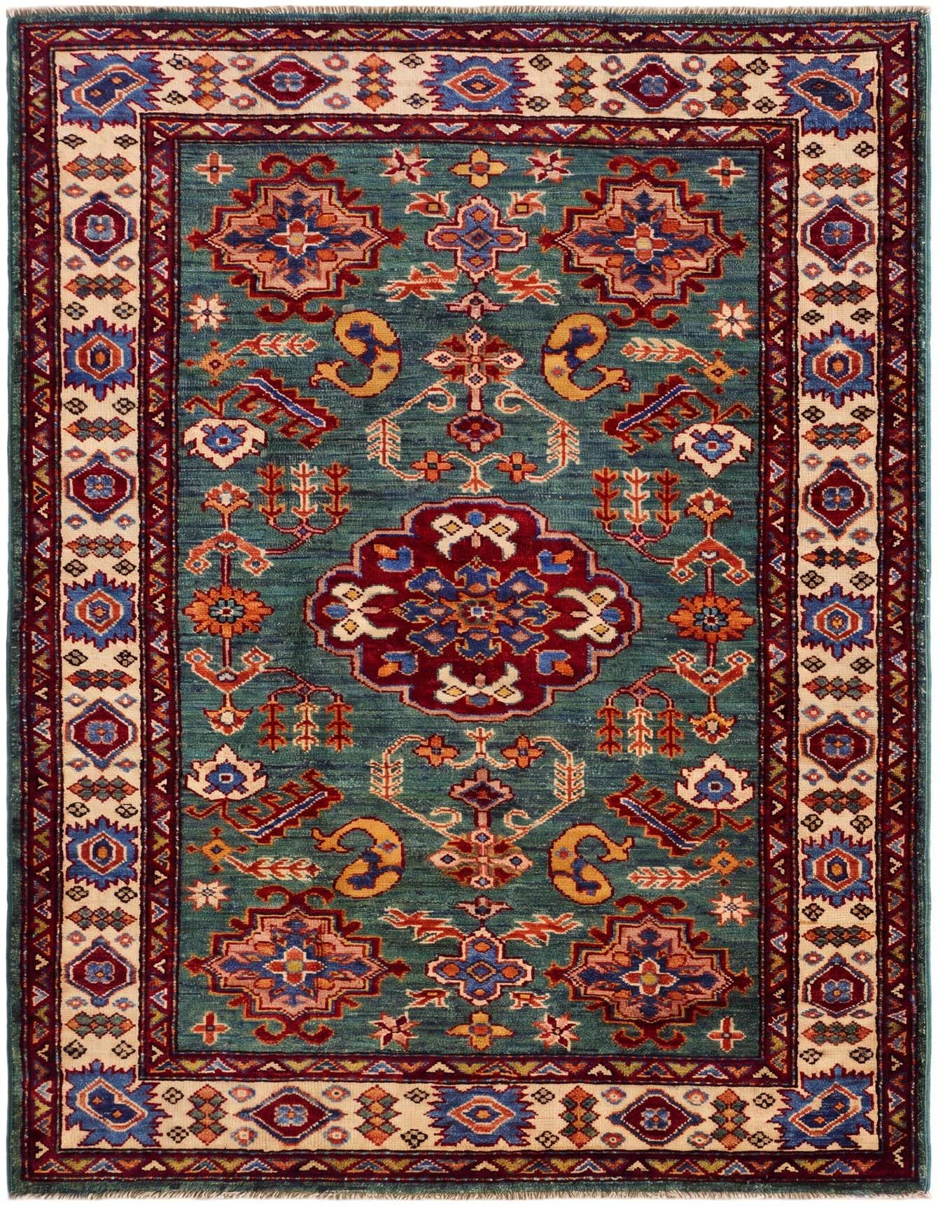 3' 5 x 5' 1 Hand Knotted Kazak Rug
