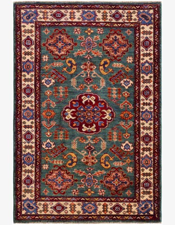 3' 5 x 5' 1 Hand Knotted Kazak Rug