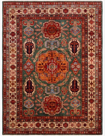 4' 11 x 6' 6 Hand Knotted Kazak Rug