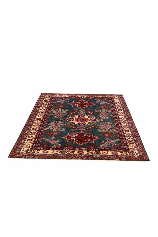 5' x 6' 7 Hand Knotted Kazak Rug