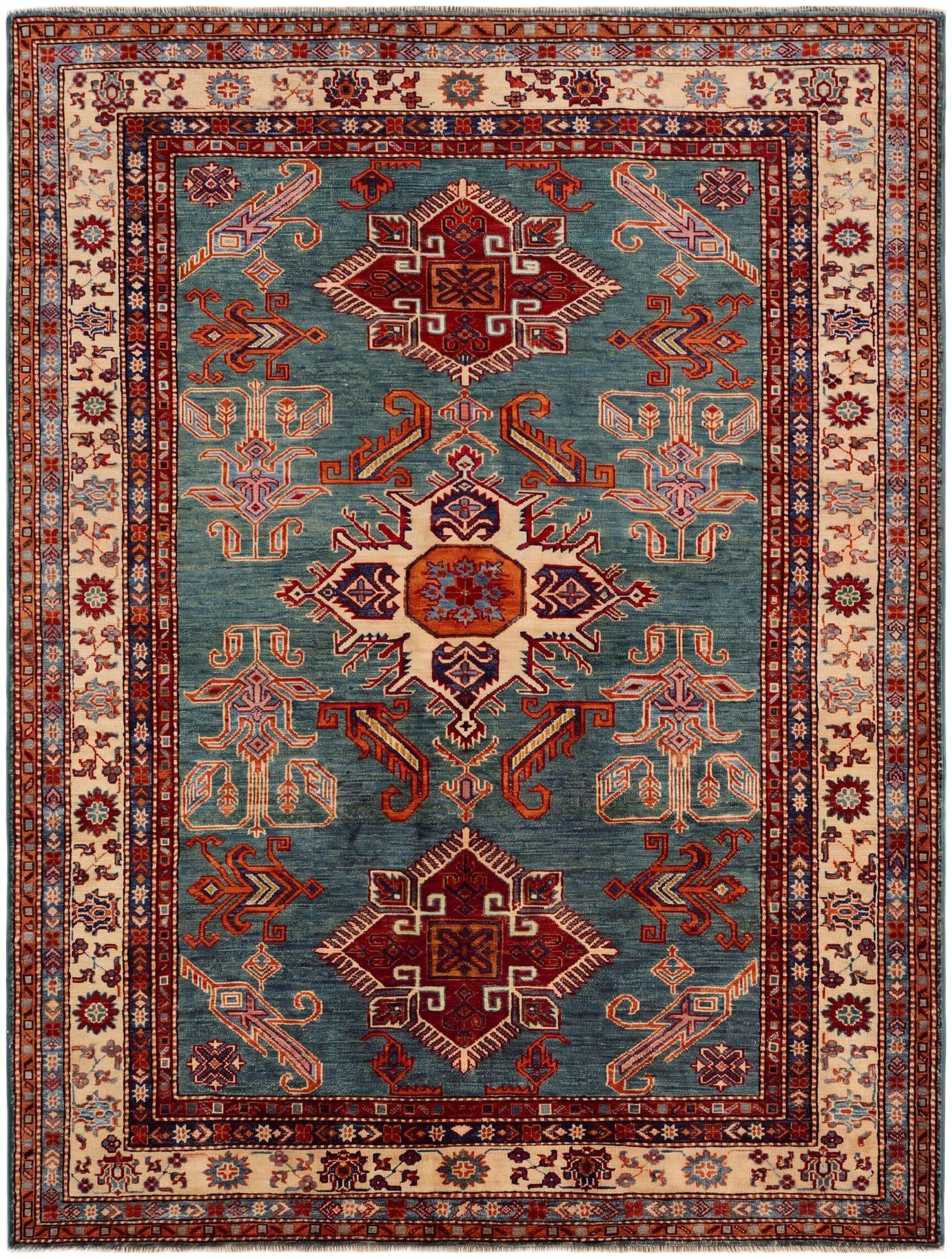 5' x 6' 7 Hand Knotted Kazak Rug