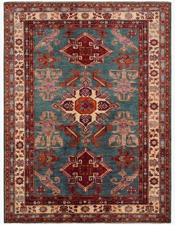 5' x 6' 7 Hand Knotted Kazak Rug