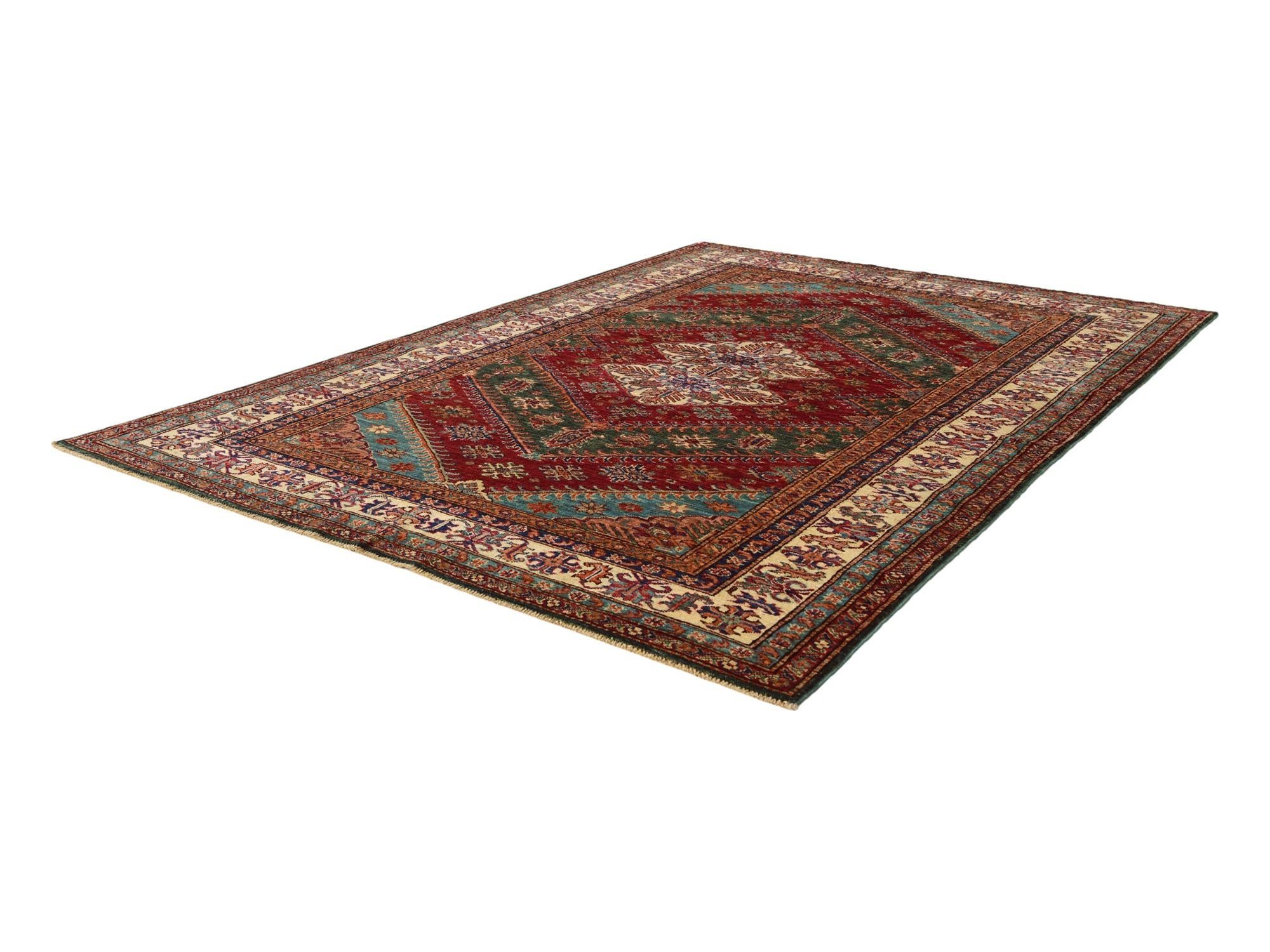 5' 9 x 7' 9 Hand Knotted Kazak Rug
