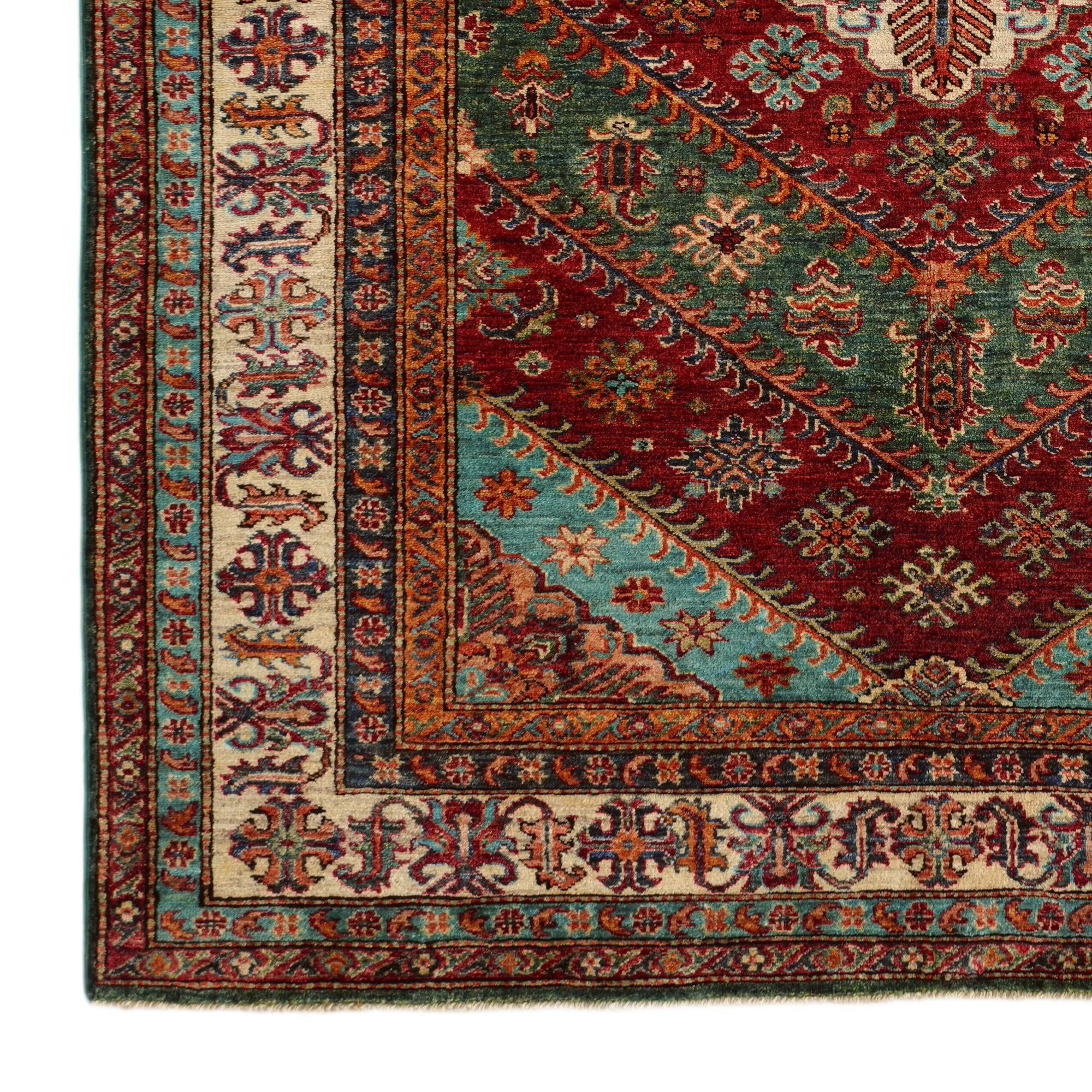 5' 9 x 7' 9 Hand Knotted Kazak Rug